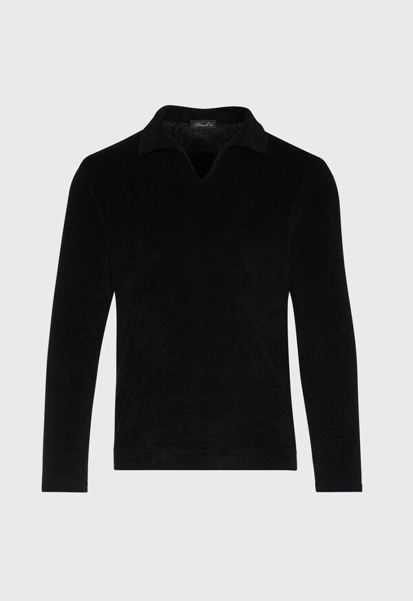 Paul Stuart Johnny Collar Cotton Terry Pullover