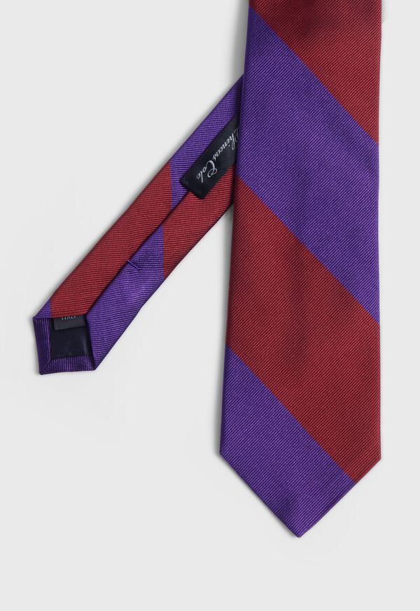 Paul Stuart Two-Tone Woven Silk Striped Tie, image 1