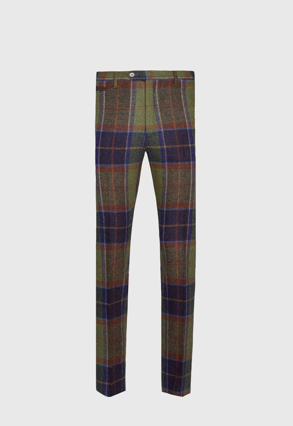 Paul Stuart Olive Multi Plaid Pant, image 1