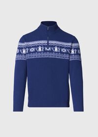 Paul Stuart Ski Motif Quarter Zip Sweater, thumbnail 1
