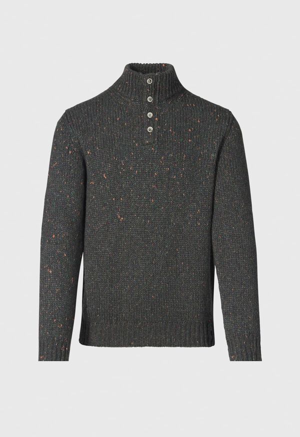 Paul Stuart Wool & Cashmere Donegal Button Mock Neck, image 1