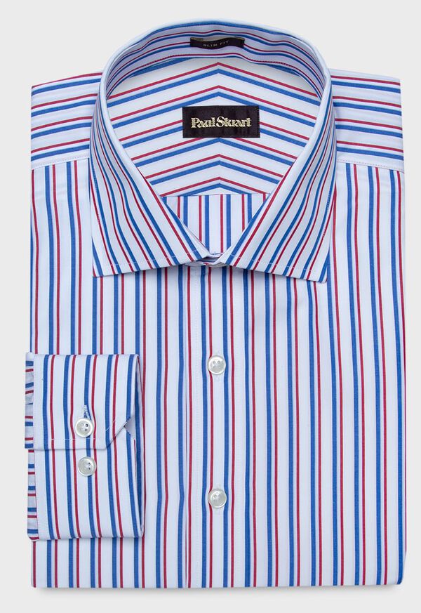 Paul Stuart Slim Fit Cotton Wide Stripe Dress Shirt, image 1