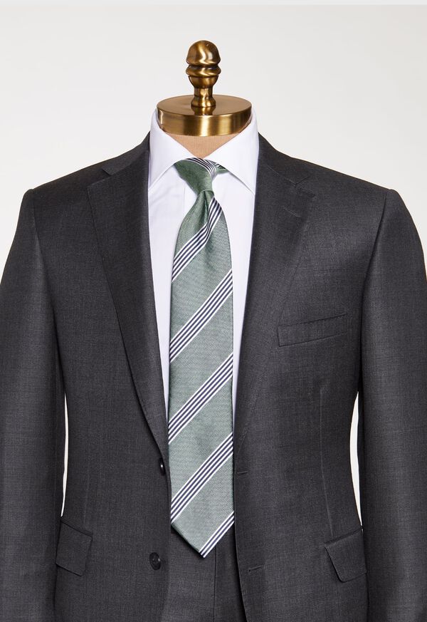 Paul Stuart Silk and Linen Stripe Tie, image 2
