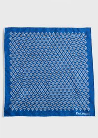 Paul Stuart Printed Silk Diamond Motif Pocket Square, thumbnail 3