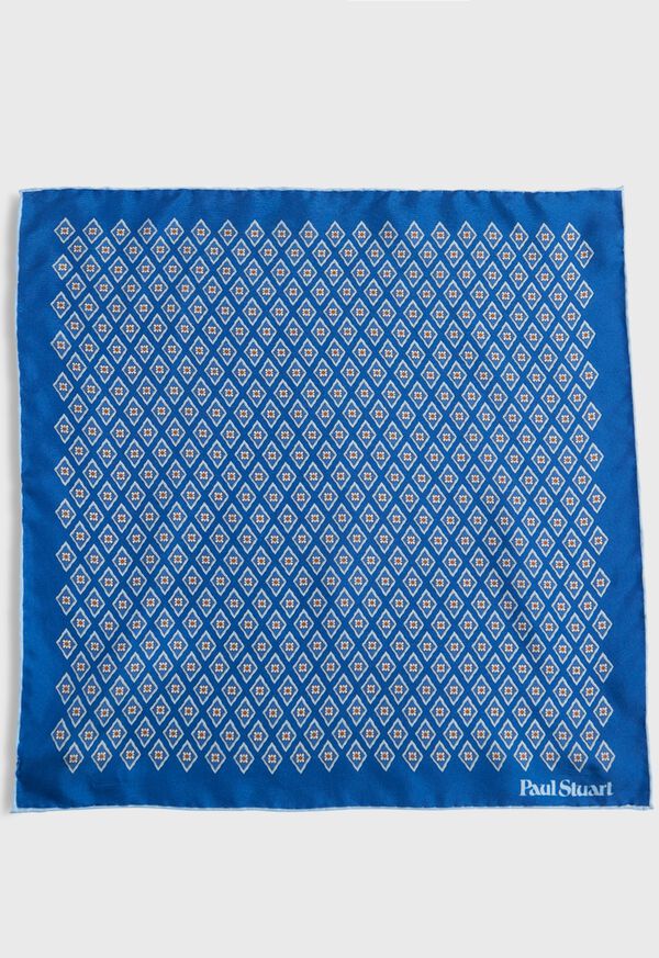 Paul Stuart Printed Silk Diamond Motif Pocket Square, image 3