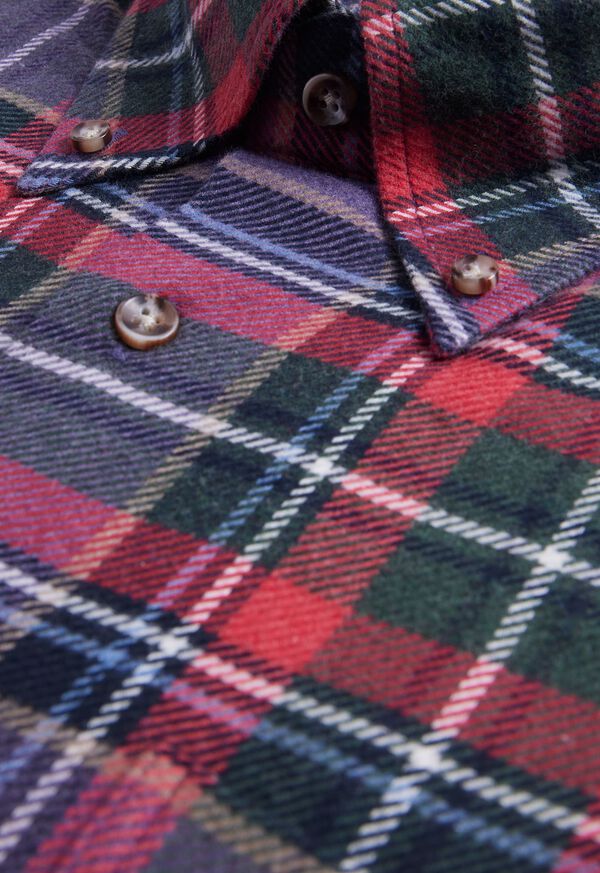 Paul Stuart Flannel Plaid Sport Shirt, image 2