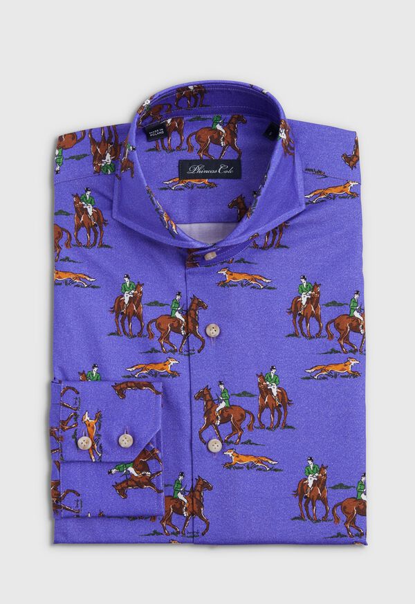 Paul Stuart Equestrian Print Brushed Cotton Shirt, image 1