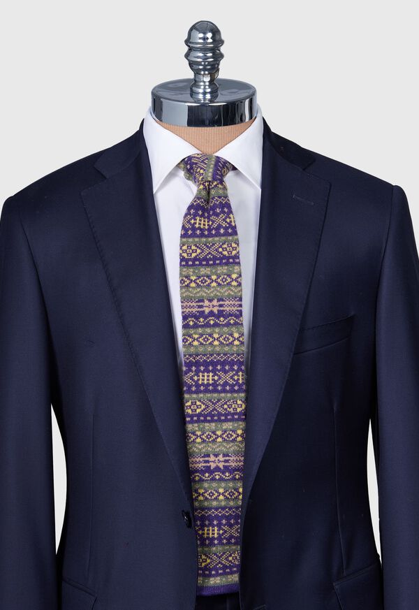 Paul Stuart Cashmere Fair Isle Knit Tie, image 3
