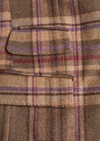 Paul Stuart Oatmeal and Rose Wool Blend Plaid Sport Jacket, thumbnail 4