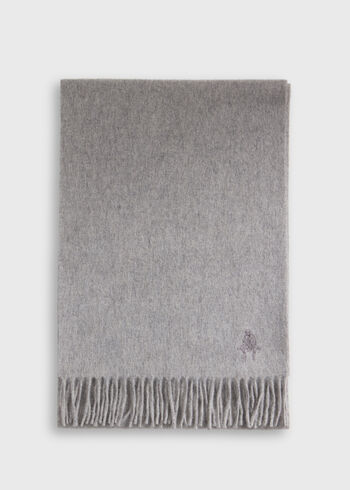 Paul Stuart Cashmere Scarf with Man on the Fence Logo