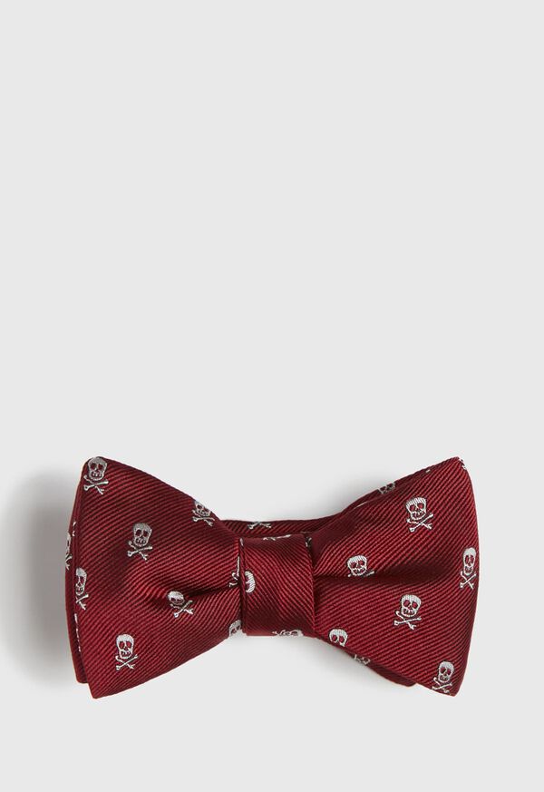 Paul Stuart Silk Skull and Crossbones Bow Tie, image 1