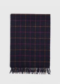 Paul Stuart Navy Plaid Scarf, thumbnail 2