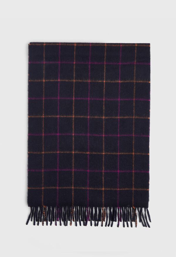 Paul Stuart Navy Plaid Scarf, image 2