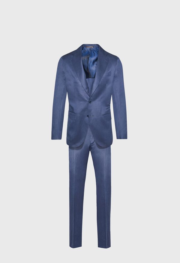 Paul Stuart Navy solid Silk Blend Suit, image 1