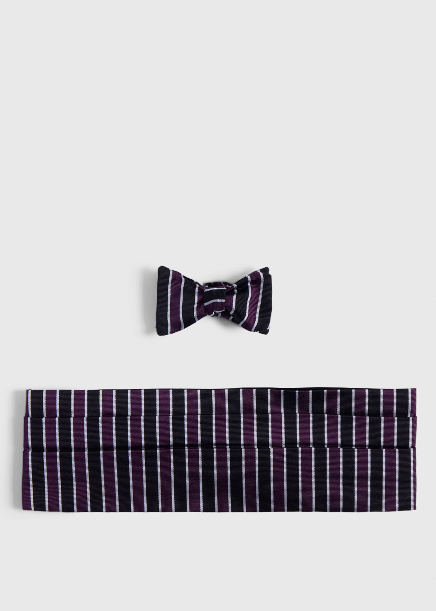 Striped Bow Tie and Cummerbund Set