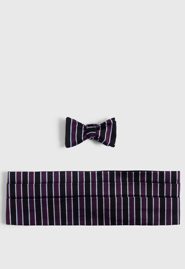 Paul Stuart Striped Bow Tie and Cummerbund Set, image 1