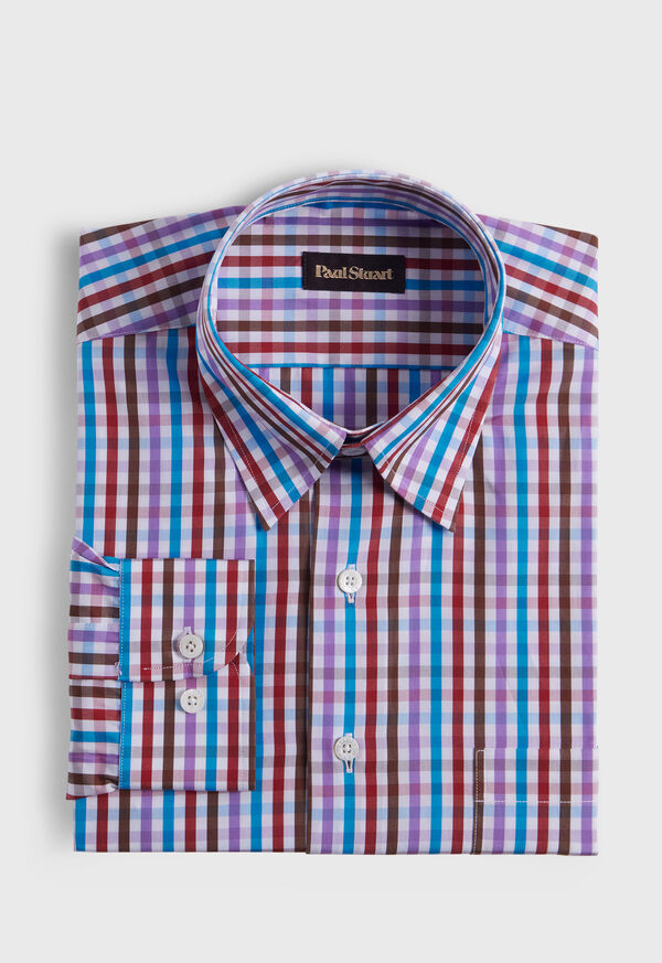 Paul Stuart Cotton Multicolor Check Sport Shirt, image 1