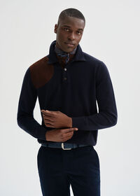 Paul Stuart Cashmere Polo with Suede Trim, thumbnail 2