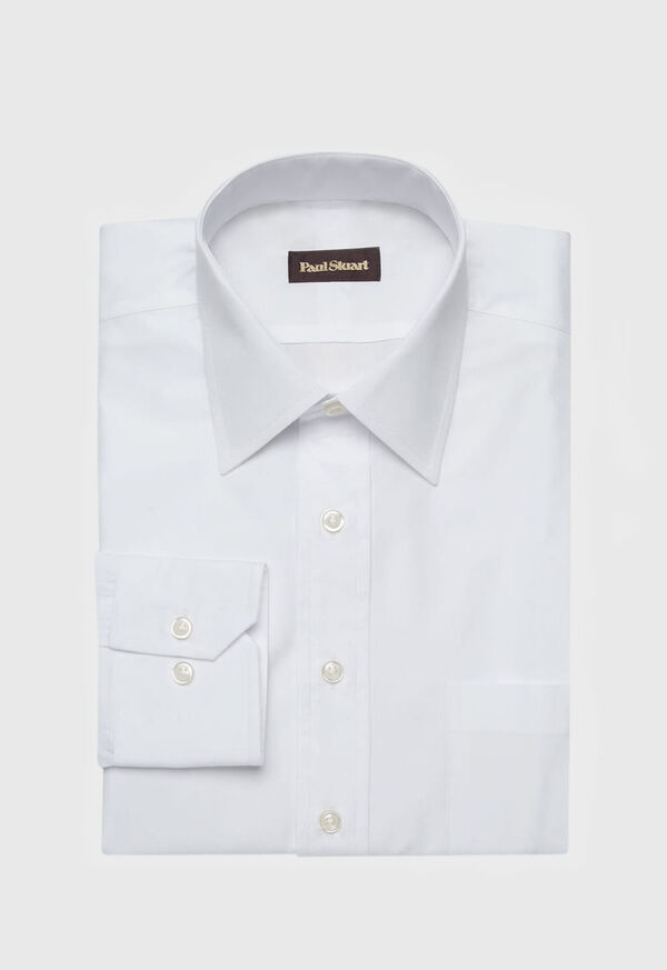 Paul Stuart White Broadcloth Cotton Dress Shirt, image 1