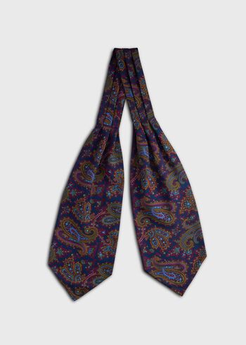 Paul Stuart Ornate Paisley Print Silk Ascot