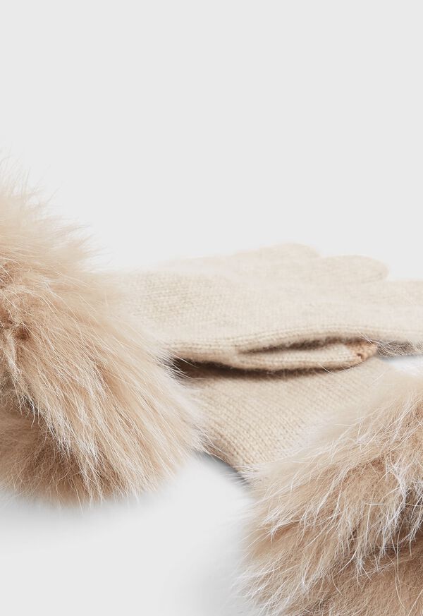 Paul Stuart Knit Fur-Trim Gloves, image 2