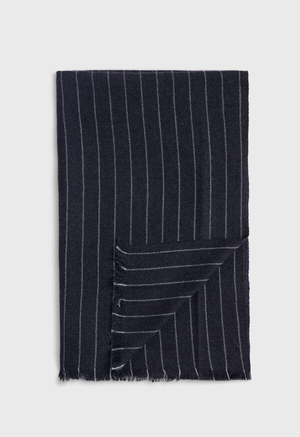 Paul Stuart Cashmere Chalk Stripe Scarf, image 1