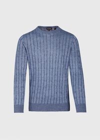 Paul Stuart Linen Cable Crewneck Sweater, thumbnail 1