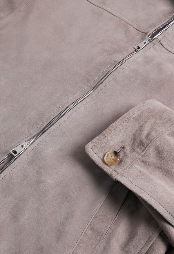 Suede Zip Front Jacket