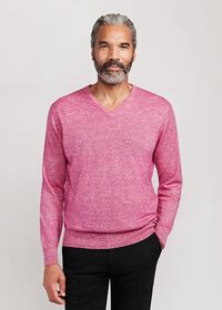 Paul Stuart Linen and Cashmere Marled V-neck Sweater, thumbnail 1