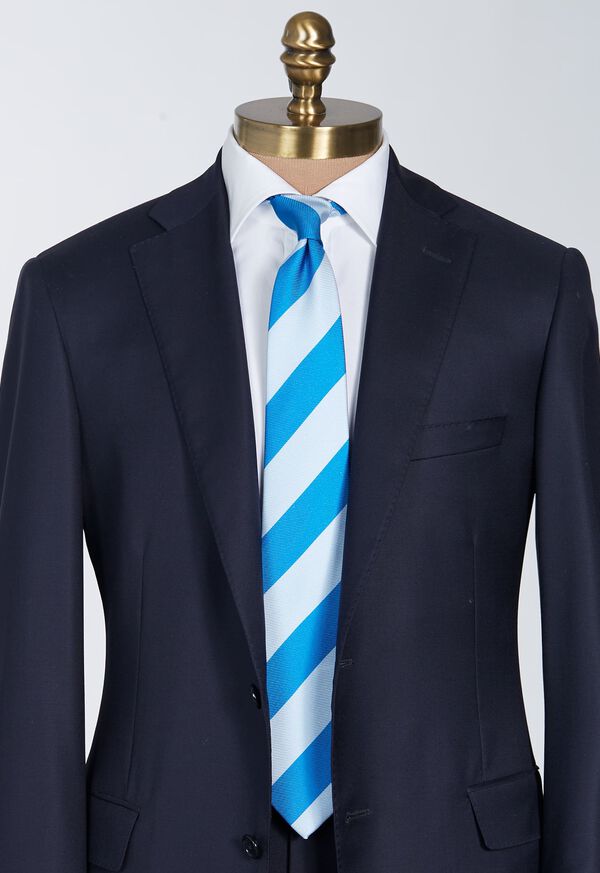 Paul Stuart Printed Silk Wide Bar Stripe Tie, image 2