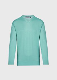 Paul Stuart Fine Gauge Cotton V-Neck Sweater, thumbnail 1