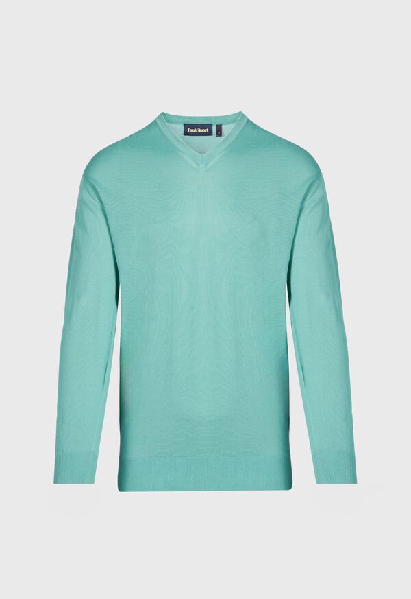 Paul Stuart Fine Gauge Cotton V-Neck Sweater, image 1