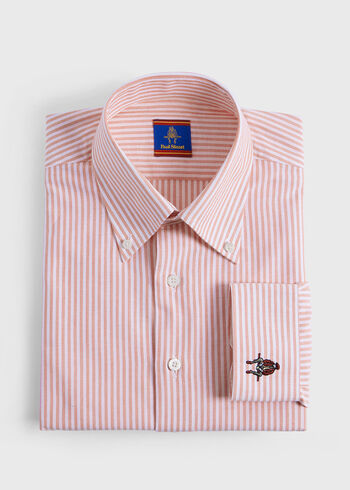 Paul Stuart Striped Oxford Logo Sport Shirt