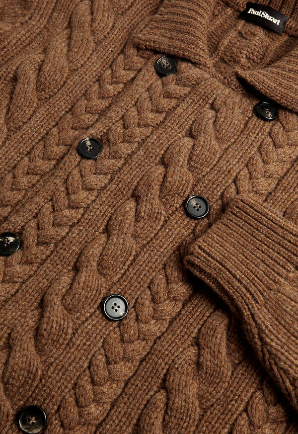 Paul Stuart Cashmere Cable Double Breasted Cardigan, image 3